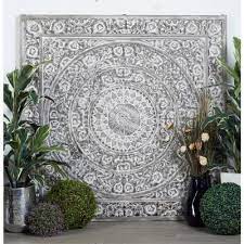 60 In X 60 In Antique White Carved Botanical Scrollwork Framed Wooden Wall Art Carved Wall Decor Wooden Wall Panels Wooden Wall Decor