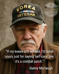 I met Gunny Murtaugh outside the VA after my appointment ran late.