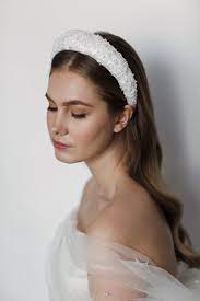 Wedding Padded Headband Bridal Alice Band White Lace Headband Matador Thick Headband Deeply Padded Domed Hair Band Shiny Hair Hoop Accessory Stirnband Hochzeit Haar Frisuren Mit Stirnband Brautfrisur
