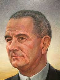 Lyndon B. Johnson, artist Peter Hurd, 1967