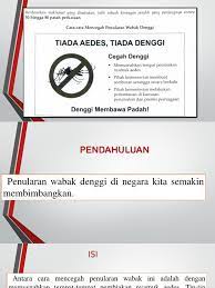 Demam denggi adalah wabak yang boleh membunuh. Karangan Pendek Cegah Aedes
