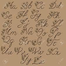 The cursive handwriting style is a writing style where . Calligraphy Alphabet Decorative Handwritten Brush Font Vector Letters Wedding Calligraphy Abc For Your Design Floral Lettering Royalty Free Cliparts Vectors And Stock Illustration Image 123095920