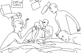 Draw The Squad Office Wars Funny Drawings Drawing Base Cute Sketches