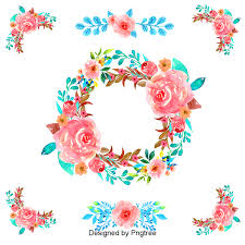 Red Flowers Christmas Wreath Hand Painted Watercolor Wreath Vector Free Stock Png Hand Painted Vector Watercolor Flower Wreath Flower Printable Vector Flowers
