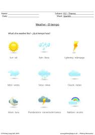 Primaryleap Co Uk Spanish Weather Worksheet Weather Worksheets Spanish Weather Spanish Worksheets