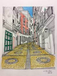 Calle Moreno Zancudo Badajoz Ciudad Dibujo Antonio De Padua