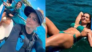 Deborah Secco curte férias em Noronha com a filha