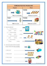 Demonstrative Pronouns Worksheet Free Esl Printable Worksheets Made By Teachers Pronoun Worksheets Demonstrative Pronouns Kindergarten Worksheets