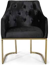 Black And Gold Accent Chair Fern Modern Tufted Glam Accent Chair With Velvet Cushions And U Shaped Base Black And Gold Finish Velvet Cushions Accent Chairs Gold Accent Decor