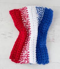 Ch4, work 11dc in 4th ch from hook. Patriotic Crochet Dishcloth Pattern Crochet 365 Knit Too