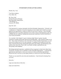 Dec 28, 2020 · an internship is a hired introductory position for a defined period. Internship Cover Letter Sample