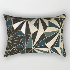 New Art Deco Geometric Pattern Emerald Green And Gold Rectangular Pillow By Dominiquevari Society6 Homedecor Pillow P Rectangular Pillow New Art Pillows