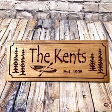 Handmade by a small business. Custom Lake House Signs Kayak Cottage Decor Personalized Etsy