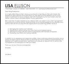 Cover Letter Court Clerk Sample Cover Letter