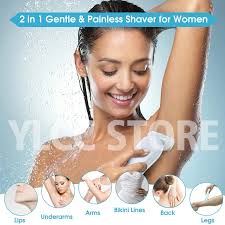 Rasoi elettrici 2 in 1 per donna Trimmer bikini Rasoi viso Depilazione per  ascelle Gambe Trimmer corpo donna IPX7 Impermeabile