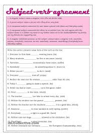 Subject Verb Agreement Subject And Verb Subject Verb Agreement Activities Subject Verb Agreement