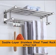 The most common chrome towel rack material is metal. Double Layer Stainless Steel Towel Rack Chrome Wall Mounted Bathroom Towel Rail Holder Towel Storage Rack For Bathroom Washroom Wish