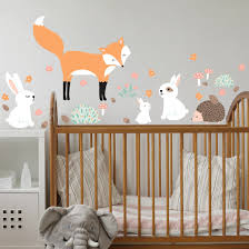 Wandtattoo Forest Friends Mit Hasen Igel Und Fuchs Wandtattoos Kinderzimmer Wandtattoo Kinder Kinderzimmer Farbe