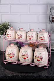 Porselen Cupcake Dekorlu Metal Standli Baharat Takimi 54 99 Tl Baharat Cupcake Mutfak