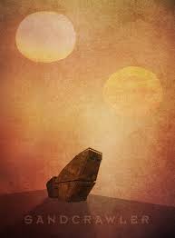 Tatooine sunset with sandcrawler