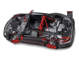 Functions include opening doors and hood with storage compartment and suitcase, and an opening rear lid that houses a detailed flat 6 engine with moving pistons. Porsche 911 997 Gt3 Rsr 81 Spark W 143