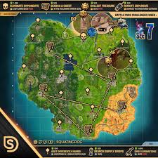 With fortnite launching their latest season, chapter 2, season 7 later today, data miners have already unearthed the details of what is to come including the season's map. Cheat Sheet Map For Fortnite Battle Royale Season 5 Week 7 Challenges Fortnite Insider
