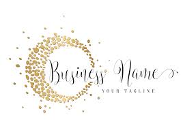 Digital Custom Logo Design Moon Logo Gold Splash Moon Logo With