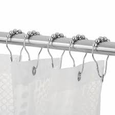 Simple, tasteful curtain rings coordinate with any shower curtain. 12pcs Pack Roller Ball Shower Curtain Rings Hooks Rust Resistant Curtain Bathroom Accessories Polished Satin Nickel Iron Hook Q4 Shower Curtains Aliexpress