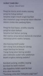 Untuk cinta, kekuatan, perawatan, bahkan nyamamu. Puisi Tentang Ibu Menggunakan Majas Sketsa
