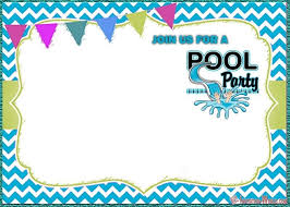Blank pink invitation with princess. Free Pool Party Invitation Templates Invitation World