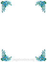 Printable Blue Flower Border Use The Border In Microsoft Word Or Other Programs For Creating Flyers Invitations Flower Border Borders For Paper Page Borders