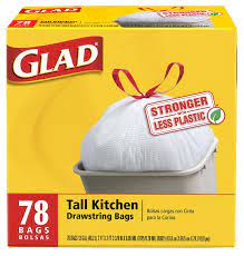 With the 3 ply drawstring, which grips the can, the bag stays in place until you are ready to take it out. Amazon Com Glad Tall Kitchen Drawstring Garbage Bags 78 Count Health Personal Care