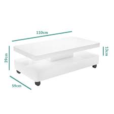 It can be used as a coffee table for a convenient surface. White Gloss Coffee Table With Led Lights Tiffany Furniture123