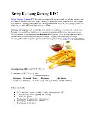 Bumbu kentang goreng bubuk aneka rasa secukupnya. Doc Resep Kentang Goreng Kfc Lina Gsm Academia Edu