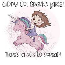 Giddy Up, sparkle farts! There's Chaos to spread! G-rated on 11oz Glitter  Mugs | Sarah McAlpine Art