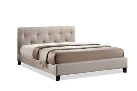 Refresh your bedroom with an upholstered headboard, made from quality materials for a look that lasts. Baxton Studio Annette Light Beige Linen Modern Bed With Upholstered Headboard Queen Size Wholesale Interiors