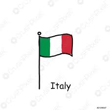 Italy italian italie italien flag drapeau flagge stickers decals fiat 500 abarth. Hand Gezeichnet Skizzenhaft Italien Flagge Auf Dem Fahnenmast Drei Farben Stock Vektorgrafi Crushpixel