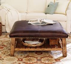 Find leather round ottoman coffee table. Caden Square Leather Ottoman Pottery Barn