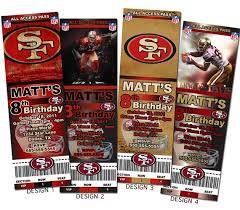 San Francisco 49ers Nfl Custom Party Ticket By Aainvites On Etsy 8 99 49ers Birthday Party Party Tickets Ticket Party Invitations