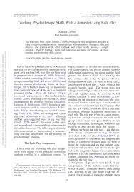 Fostering critical reflection in adulthood. Pdf Teaching Psychotherapy Skills With A Semester Long Role Play