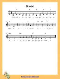 Bingo Lyrics Videos Free Sheet Music For Piano