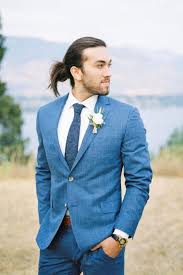 Stylish groom suits and tie combo ideas perfect for any guy who wants to make an impression but not steal the bride's spotlight. Dreamy Waterfall Blue Rocky Mountain Wedding Inspiration Blue Suit Wedding Wedding Suits Men Blue Wedding Suits Groom