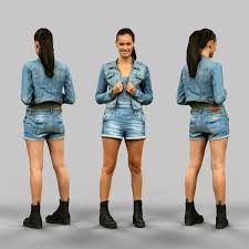 Jeans Salopet Girl 3d Model 3d Model Character Girl Model Women Jeans