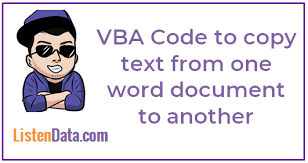 That is, you do not have to call them as explicit members of a class, as the examples show. Vba Copy Text From One Word Document To Another