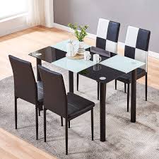 Browse dining room chair styles to find the best design for your space and taste. Table Chair Sets Modern Glass Dining Table 2 4 Pu Leather Padded Chairs Set Kitchen Dining Room Home Furniture Diy Chacaritaycolegiales Com Ar
