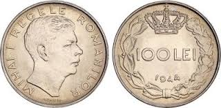 Ruble ruse este împărţit în 100 kopecks. Coin Romania 100 Lei Mihai I 1944