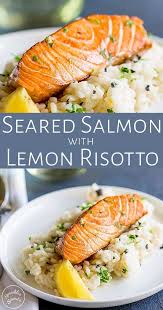 Anna suggested several fish options as the main course, because it's nice to have something light and delicate for a summer party. 7 Dinner Party Main Course Fish Lemon Risotto Recipes Seared Salmon Recipes Salmon Dishes