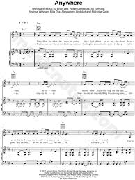 The official rita ora youtube channel! Rita Ora Anywhere Sheet Music In B Minor Transposable Download Print Sku Mn0179828