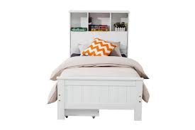 Storage bed headboard maximal functionality in minimalistic design. King Single Solid Pine Timber Bed Frame With Bookshelf Storage Headboard White King Single Matt Blatt