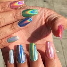 What S Your Color Get Rainbow Holographic Nails Design Holographic Nail Designs Halo Nails Holographic Nails Acrylic